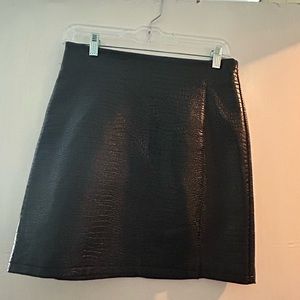 Top Shop Croc Faux Leather Skirt